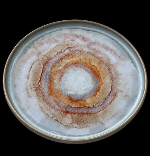 Pearl and amber glazed plate