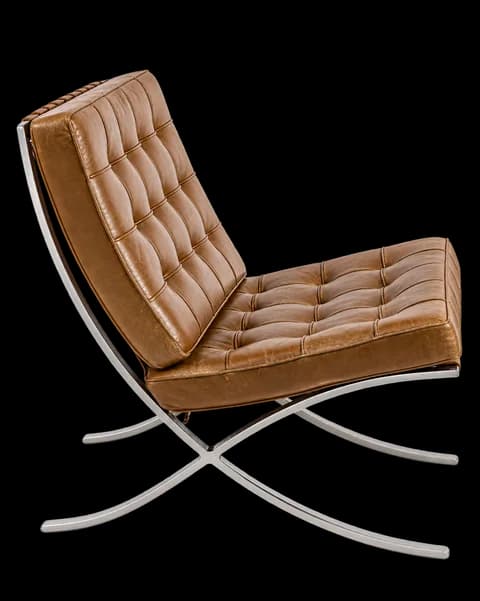 Tan leather lounge chair