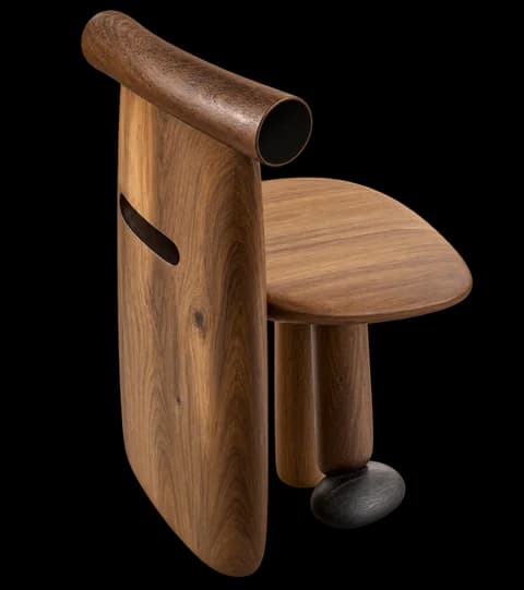 Sculptural solid-wood chair