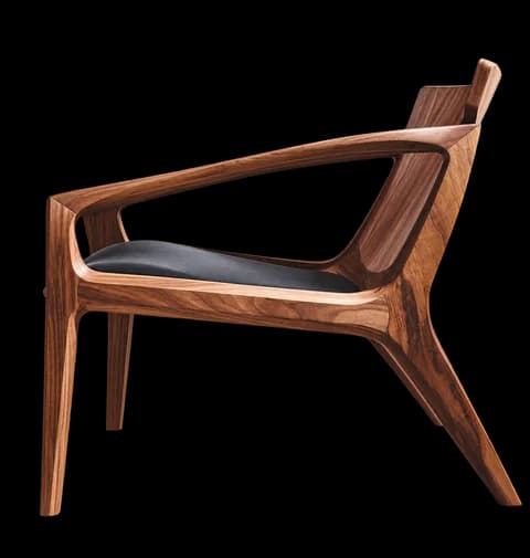 Walnut lounge chair