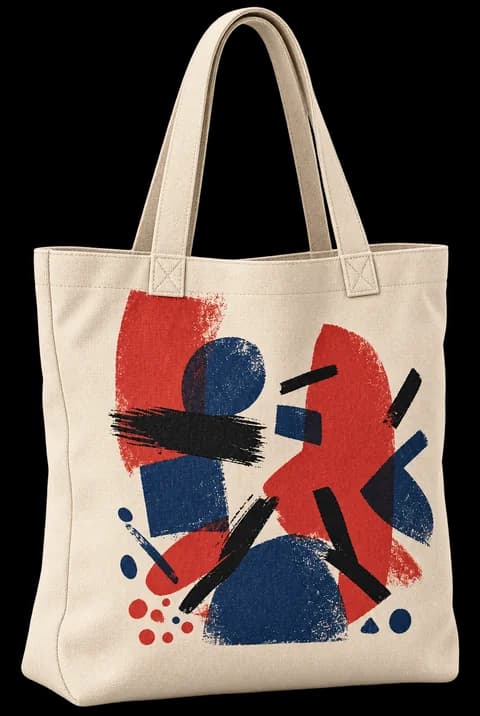 Printed canvas tote