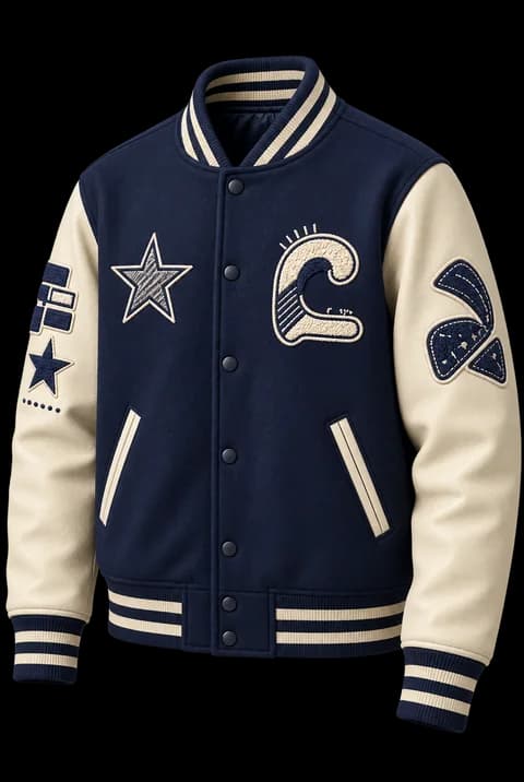 Navy varsity jacket